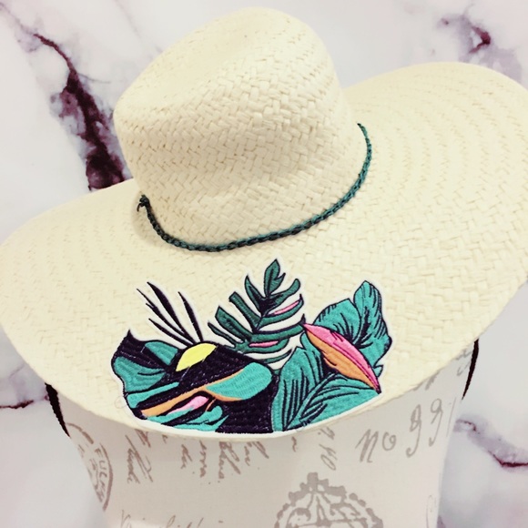 A New Day NWT Floppy Wide Brim Embroidered Sunhat - Picture 5 of 6